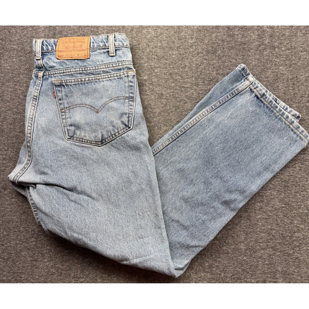 Vtg Levis 505 Jeans Mens 38x30 Light Wash Y2K Regular Straight Denim 90s USA